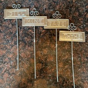 Set of four herb garden picks